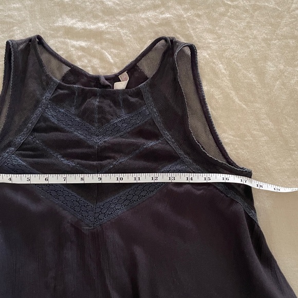 Free People tank top vest XS lace mesh charcoal black - Picture 6 of 10